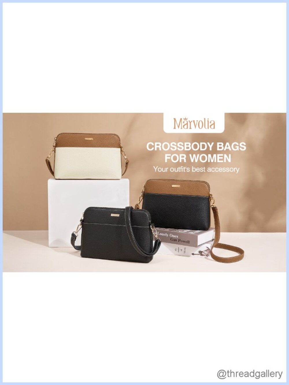 Vegan Leather Crossbody Bag Adjustable Strap Card Slots Travel Purse - Picture 6 of 6